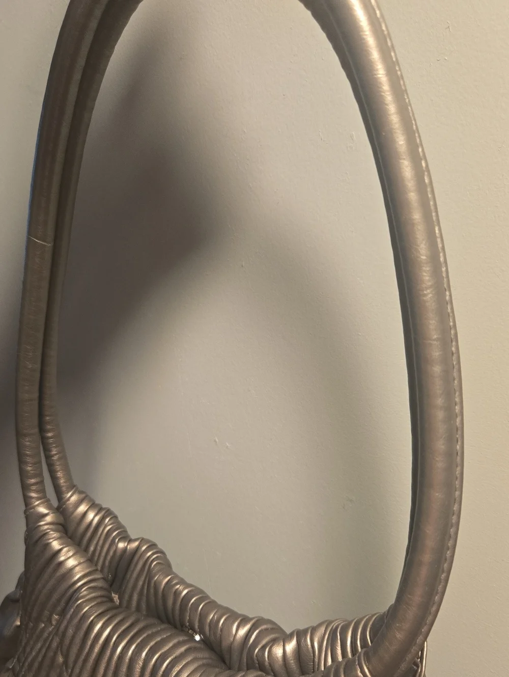 American Eagle Metallic Gray Bow-Accent Women's Shoulder Bag
